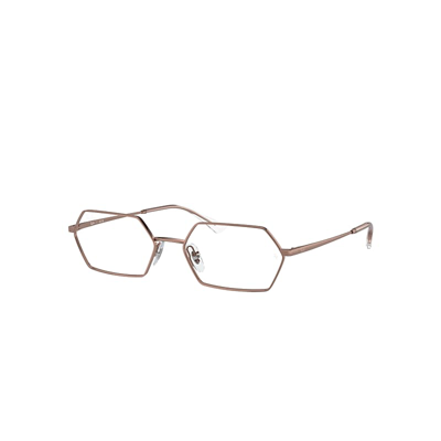 Ray Ban Yevi Optics Eyeglasses Copper Frame Clear Lenses Polarized 54-18
