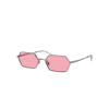 RAY BAN SUNGLASSES UNISEX YEVI BIO-BASED - GUNMETAL FRAME PINK LENSES 55-18