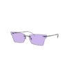 Ray Ban Xime Bio-based Sunglasses Gunmetal Frame Violet Lenses 64-15 In Gunmetal