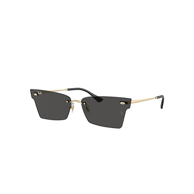 Ray Ban Xime Bio-based Sunglasses Light Gold Frame Grey Lenses 64-15