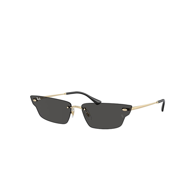 Ray Ban Anh Bio-based Sunglasses Light Gold Frame Grey Lenses 66-15