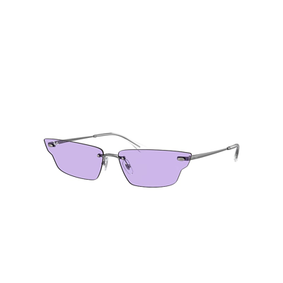 Ray Ban Anh Bio-based Sunglasses Gunmetal Frame Violet Lenses 63-15