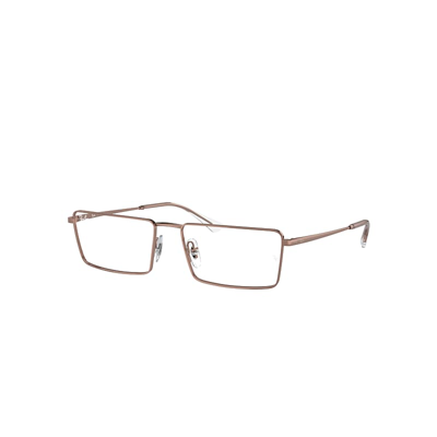 Ray Ban Emy Optics Eyeglasses Copper Frame Clear Lenses Polarized 58-17