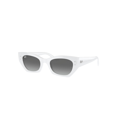 RAY BAN SUNGLASSES UNISEX ZENA BIO-BASED - WHITE SNOW FRAME GREY LENSES 49-22