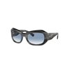 Ray Ban Beate Sunglasses Striped Grey Frame Blue Lenses 56-20 In Striped Grey
