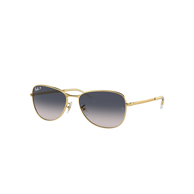 Ray Ban Rb3733 Sunglasses Gold Frame Blue Lenses Polarized 59-17