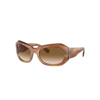 Ray Ban Beate Sunglasses Striped Brown Frame Brown Lenses 56-20