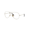 RAY BAN EYEGLASSES UNISEX AVIATOR TITANIUM OPTICS - GOLD FRAME CLEAR LENSES POLARIZED 58-14