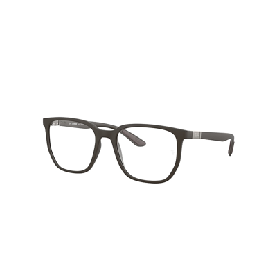Ray Ban Rb7235 Optics Eyeglasses Sand Brown Frame Clear Lenses Polarized 55-19