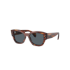Ray Ban Jorge Sunglasses Striped Havana Frame Blue Lenses 52-20 In Striped Havana