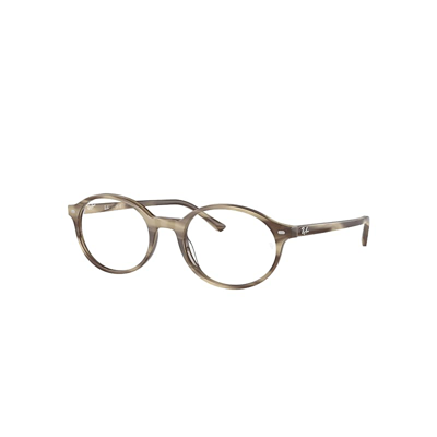 Ray Ban German Optics Eyeglasses Striped Beige Frame Clear Lenses Polarized 51-20