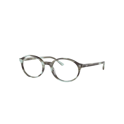 Ray Ban German Optics Eyeglasses Striped Green Frame Clear Lenses Polarized 53-20