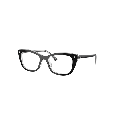 Ray Ban Rb5433 Optics Eyeglasses Black On Transparent Frame Clear Lenses Polarized 52-19