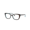 Ray Ban Rb5433 Optics Eyeglasses Brown On Transparent Blue Frame Clear Lenses Polarized 52-19 In Brown On Transparent Blue