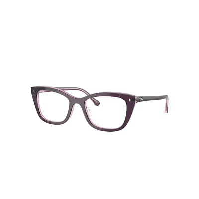 Ray Ban Rb5433 Optics Eyeglasses Violet On Transparent Pink Frame Clear Lenses Polarized 52-19