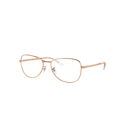 Ray Ban Rb3733v Optics Eyeglasses Rose Gold Frame Clear Lenses Polarized 54-17