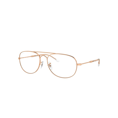 Ray Ban Bain Bridge Optics Eyeglasses Rose Gold Frame Clear Lenses Polarized 55-17