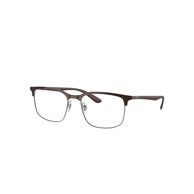 Ray Ban Rb6518 Optics Eyeglasses Sand Dark Violet Frame Clear Lenses Polarized 57-19