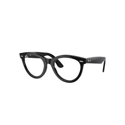 Ray Ban Wayfarer Way Optics Eyeglasses Black Frame Clear Lenses Polarized 54-21