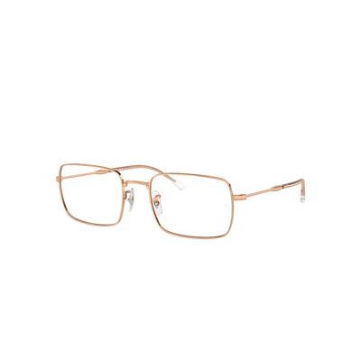 Ray Ban Rb6520 Optics Eyeglasses Rose Gold Frame Clear Lenses Polarized 55-20