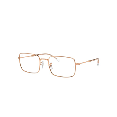 Ray Ban Rb6520 Optics Eyeglasses Rose Gold Frame Clear Lenses Polarized 53-20