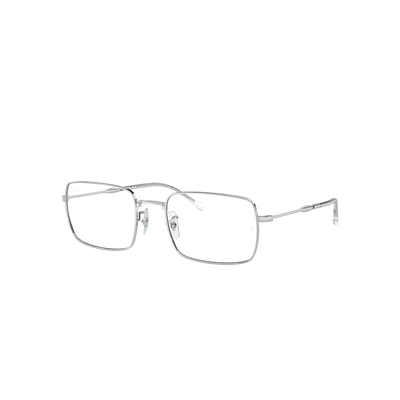 Ray Ban Rb6520 Optics Eyeglasses Silver Frame Clear Lenses Polarized 53-20