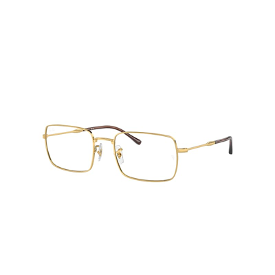 Ray Ban Rb6520 Optics Eyeglasses Gold Frame Clear Lenses Polarized 55-20