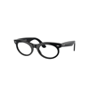 Ray Ban Wayfarer Oval Optics Eyeglasses Black Frame Clear Lenses Polarized 53-22 In Black