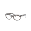 Ray Ban Wayfarer Oval Optics Eyeglasses Striped Transparent Blue Frame Clear Lenses Polarized 53-22 In Striped Transparent Blue