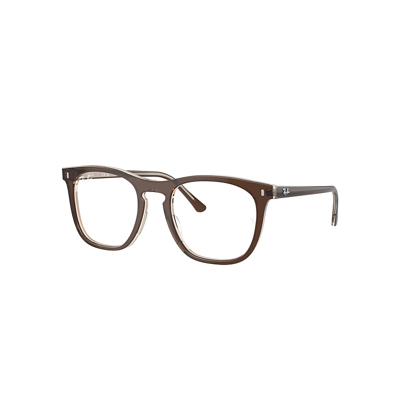 Ray Ban Rb2210v Optics Eyeglasses Brown On Transparent Light Brown Frame Clear Lenses Polarized 51-21