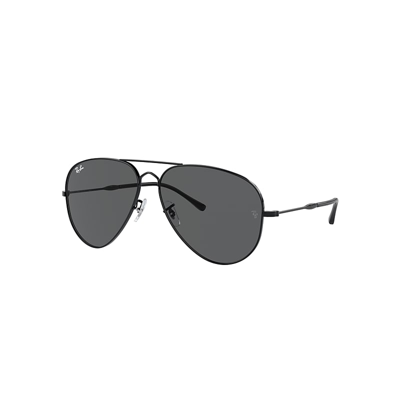 Ray Ban Old Aviator Sunglasses Black Frame Grey Lenses 58-14