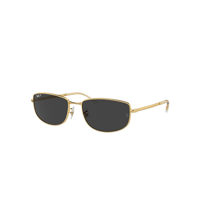 Ray Ban Rb3732 Sunglasses Gold Frame Black Lenses Polarized 56-18