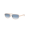 Ray Ban Rb3732 Sunglasses Rose Gold Frame Blue Lenses 59-18 In Rose Gold