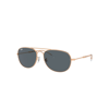 RAY BAN BAIN BRIDGE SUNGLASSES ROSE GOLD FRAME BLUE LENSES 60-17