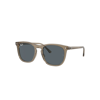 RAY BAN RB2210 SUNGLASSES TRANSPARENT BROWN FRAME BLUE LENSES 53-21