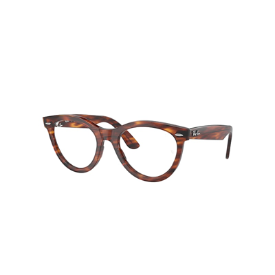 Ray Ban Wayfarer Way Optics Eyeglasses Striped Havana Frame Clear Lenses Polarized 51-21
