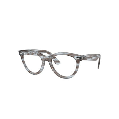 Ray Ban Wayfarer Way Optics Eyeglasses Striped Transparent Blue Frame Clear Lenses Polarized 51-21