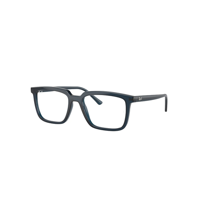 Ray Ban Alain Optics Eyeglasses Opal Dark Blue Frame Clear Lenses Polarized 54-18