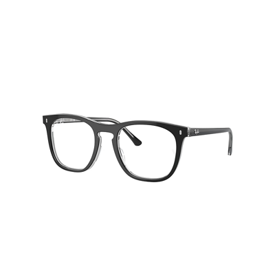 Ray Ban Rb2210v Optics Eyeglasses Dark Grey On Transparent Light Grey Frame Clear Lenses Polarized 53-21