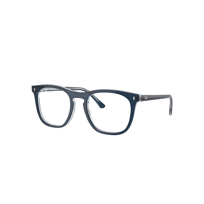 Ray Ban Rb2210v Optics Eyeglasses Blue On Transparent Blue Frame Clear Lenses Polarized 53-21