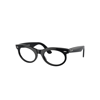 Ray Ban Wayfarer Oval Optics Eyeglasses Black Frame Clear Lenses Polarized 53-22 In Black