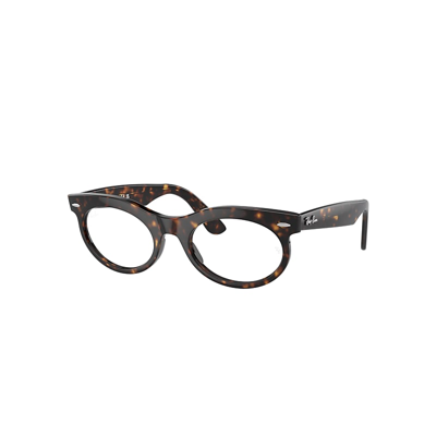 Ray Ban Wayfarer Oval Optics Eyeglasses Havana Frame Clear Lenses Polarized 53-22
