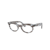 Ray Ban Wayfarer Oval Optics Eyeglasses Striped Transparent Blue Frame Clear Lenses Polarized 53-22 In Striped Transparent Blue