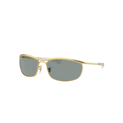 Ray Ban Olympian I Deluxe Sunglasses Gold Frame Blue Lenses 62-18