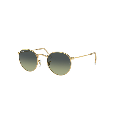 Ray Ban Round Metal Sunglasses Gold Frame Green Lenses 50-21