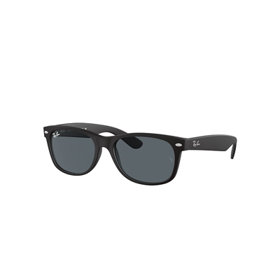 Ray Ban New Wayfarer Classic Sunglasses Black Frame Blue Lenses 55-18