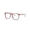 Ray Ban Rb5387 Optics Eyeglasses Striped Pink Frame Clear Lenses Polarized 52-18 In Striped Pink