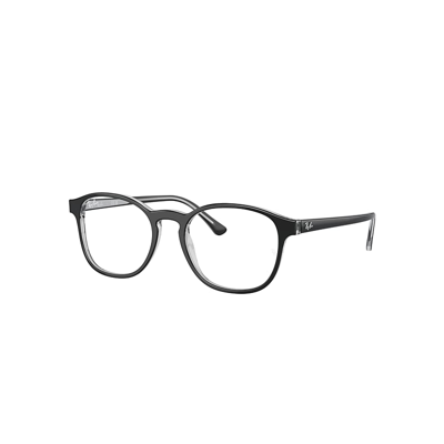 Ray Ban Rb5417 Optics Eyeglasses Dark Grey On Transparent Grey Frame Clear Lenses Polarized 52-19