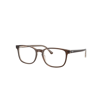 Ray Ban Rb5418 Optics Eyeglasses Brown On Transparent Light Brown Frame Clear Lenses Polarized 56-19