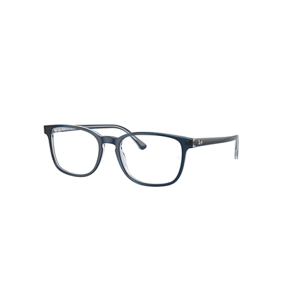 Ray Ban Rb5418 Optics Eyeglasses Blue On Transparent Blue Frame Clear Lenses Polarized 56-19
